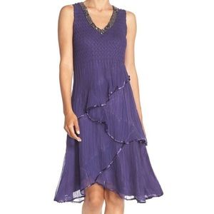 KOMAROV Tiered Chiffon Dress‼️ One of a kind 🙌